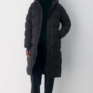 Aritzia Long Black Super Puff Coat